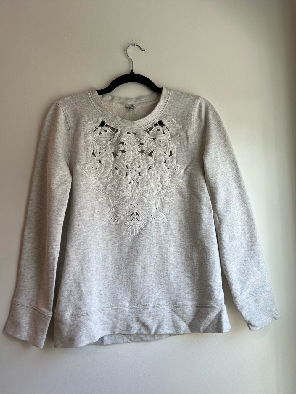 J. Crew Cutout Floral Sweatshirt 100% Cotton